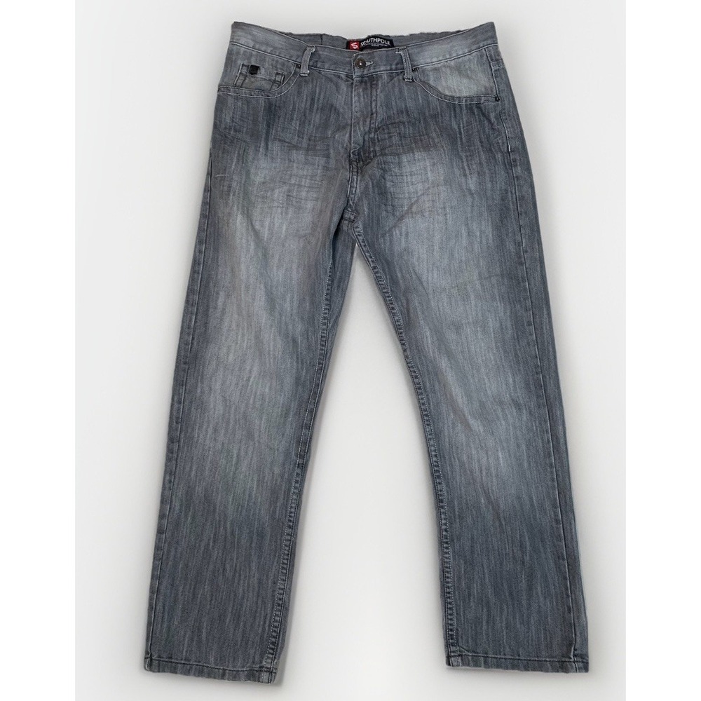 Vintage Southpole Jeans Mens 38x32 Gray Baggy Y2K Skate Grunge Wide Leg Grey Tab
